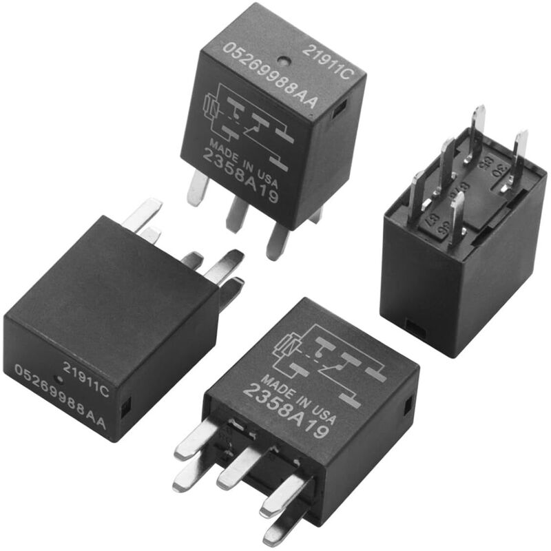 Relé automotriz multifunción 05269988AA 21911C 12V CC 10A 5 pines, relé de alimentación de accesorios, paquete de 4