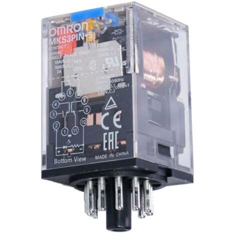 Relé Contactos Omron 3 intercambios 230VAC LED MKS3PIN5AC230-24