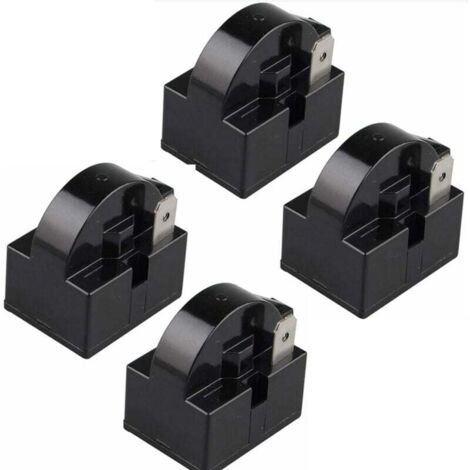 Relé de arranque PTC KZQ (paquete de 4), 15 ohmios, 220 V, unipolar, para refrigerador, congelador y compresor, color negro (30 cm)