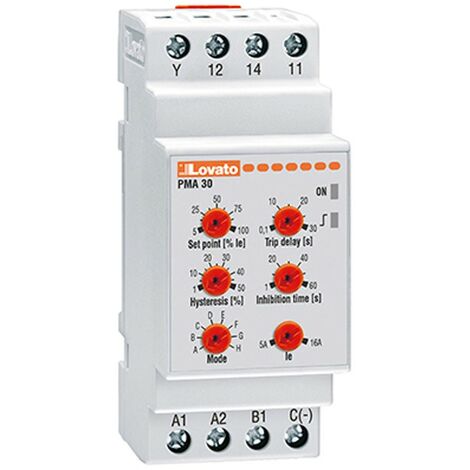Relé de corriente monofásico Lovato AC-DC 5A o 16A PMA30240