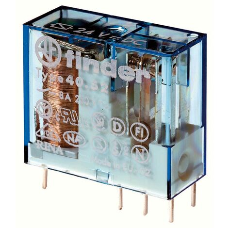 Relè di potenza, 6 Vdc, DPDT, 8 A,  foro passante (THT), serie 40.52 - Finder
