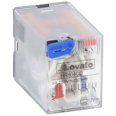 Relé industrial Lovato 5A 4 interruptores 24VDC + LED HR604CD024