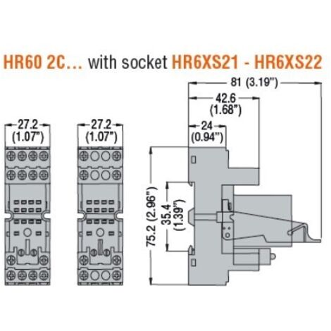 Rele' Industriale 2 Scambi 7A 12Vdc + Led ( LOVATO cod. HR602CD012 )