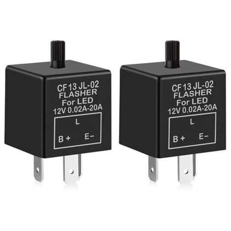 Relè lampeggiante regolabile a 2 pin da 12 V per indicatori di direzione a LED CF-13KT, relè lampeggiante elettronico per auto e moto da 0,1 W a 150 W