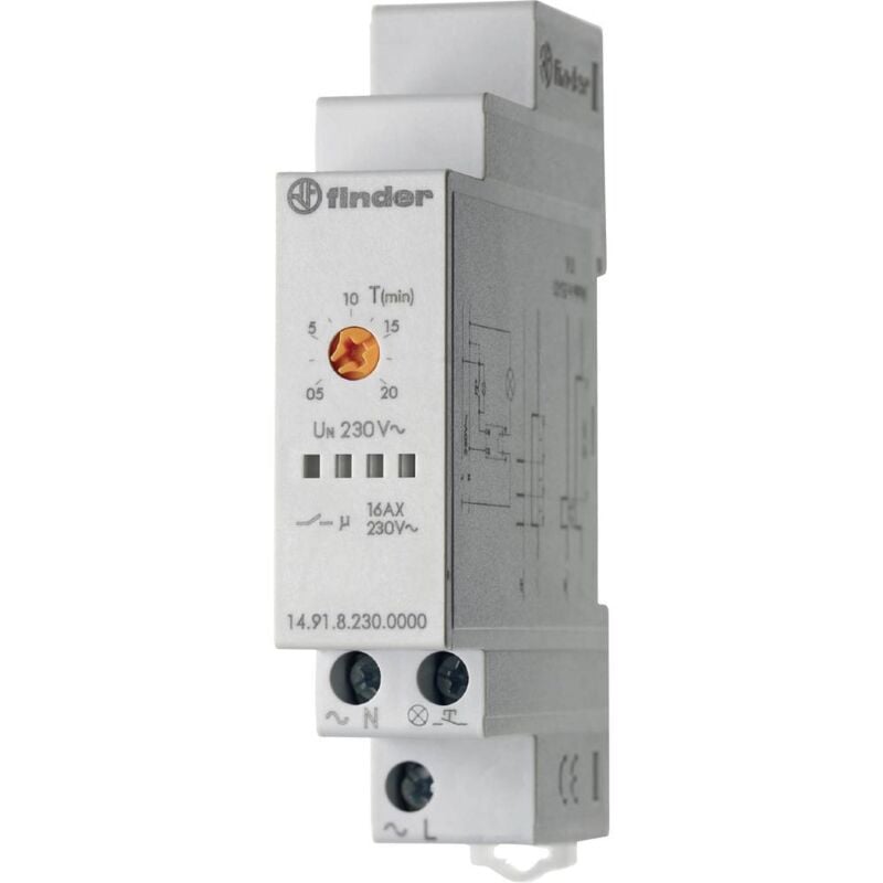 14.91.8.230.0000 Minuterie d'escalier profilé 230 v/ac - Finder