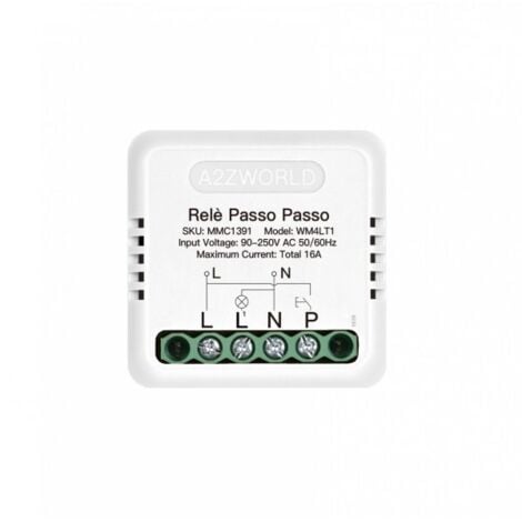 MITEPEK Relè Passo Passo Elettronico Silenzioso Impulse Relay 1 Contatto NO 16A 220V AC Con Memoria 40X40X18mm Compatibile Con Finder 13.91