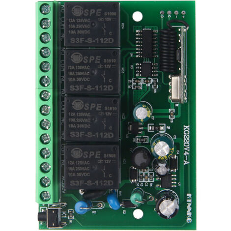 Relè per telecomando porta garage a 433 MHz, kit trasmettitore-ricevitore AC85-250V, telecomando per porta garage a basso consumo energetico