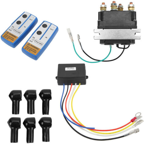 Relè professionale per verricello elettrico con finitura verniciata a polvere nera, 12V CC 250A, per ATV/UTV da 2000 a 5000 libbre.