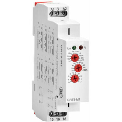 Relé temporizador multifuncional de 10 modos, montaje en carril DIN, 220 V CA – GRT8-M1 A220