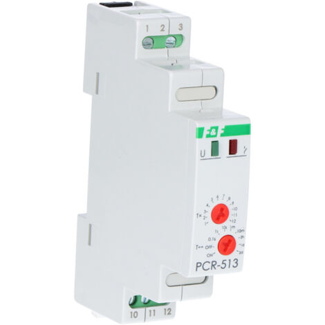 Relè temporizzato PCR-513 monofunzione-inversione (accensione ritardata), contatti: 1P, 24V, I=10A, 1 modulo