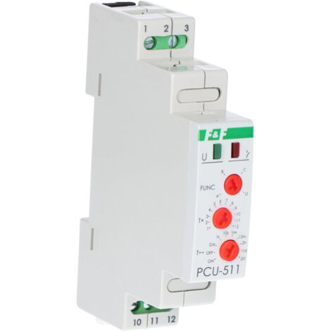 Relè temporizzato PCU-511 UNI multifunzione, contatti: 1P, U=12-264V, I=10A, 1 modulo
