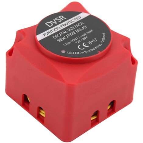 Relè VSR Relè sensibile alla tensione in nylon VSR Isolatore batteria DC 12V 24V 140A con indicatore LED Porta per ATV UTV RV Il relè VSR aiuta a prevenire la scarica