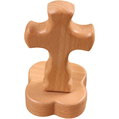 Religiöses Holzkreuz mit kreuzförmiger Kruzifix-Punktierung und magnetischer Dekoration, geeignet als Geschenk oder zur Dekoration des Zuhauses.