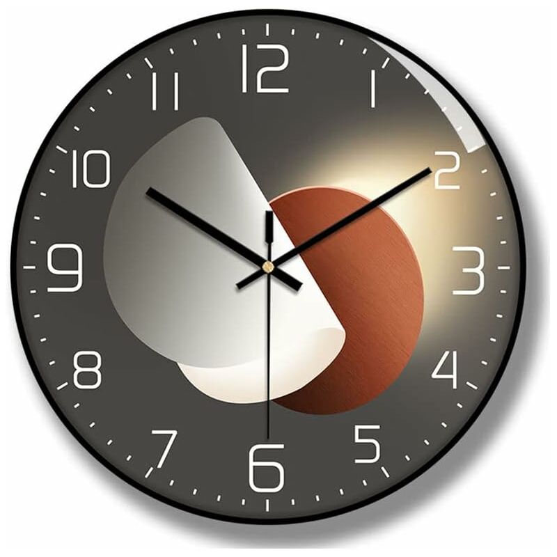 Linghhang - Relogeuhr Moderne Horloge Murale Silencieuse,Horloge Murale Digitale de 30 cm Horloge Murale Ronde Numérique à Quartz, Adaptée au