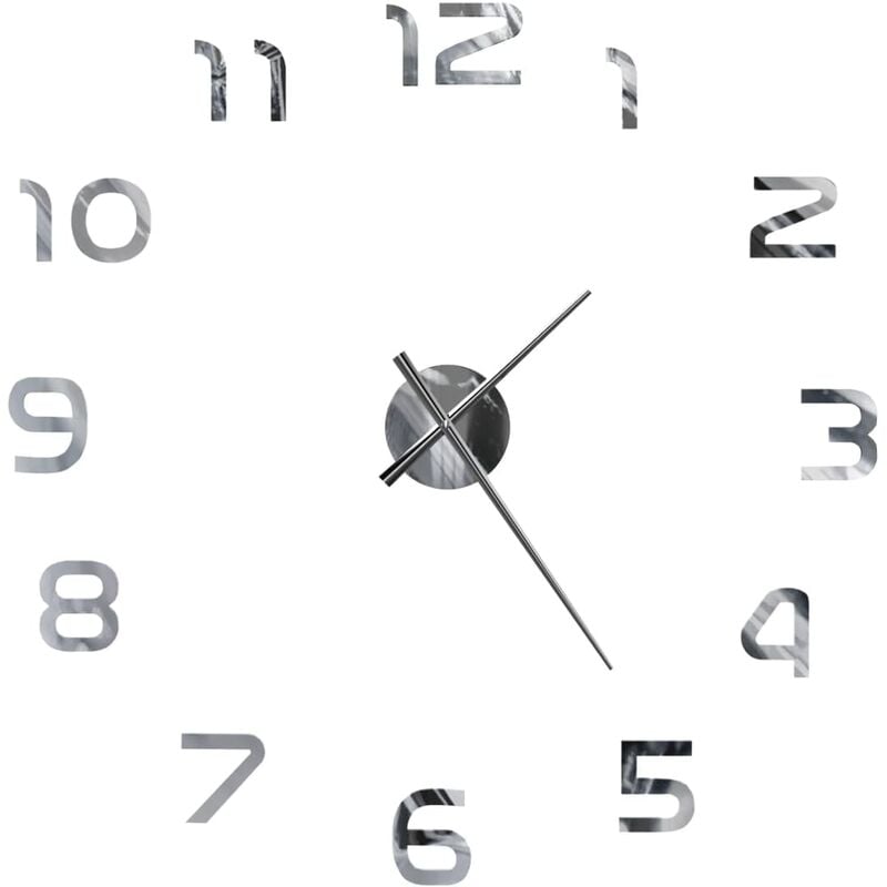 

Reloj 3D de pared con diseño moderno 100 cm XXL plateado