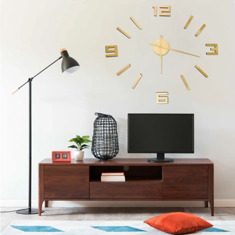 

Reloj 3D de pared con diseo moderno dorado 100 cm XXL - Oro