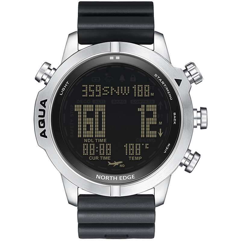 

Reloj analogico digital deportivo para hombre, reloj de buceo, reloj de pulsera comercial de acero, alt¨ªmetro, brujula, 100 m, resistente al