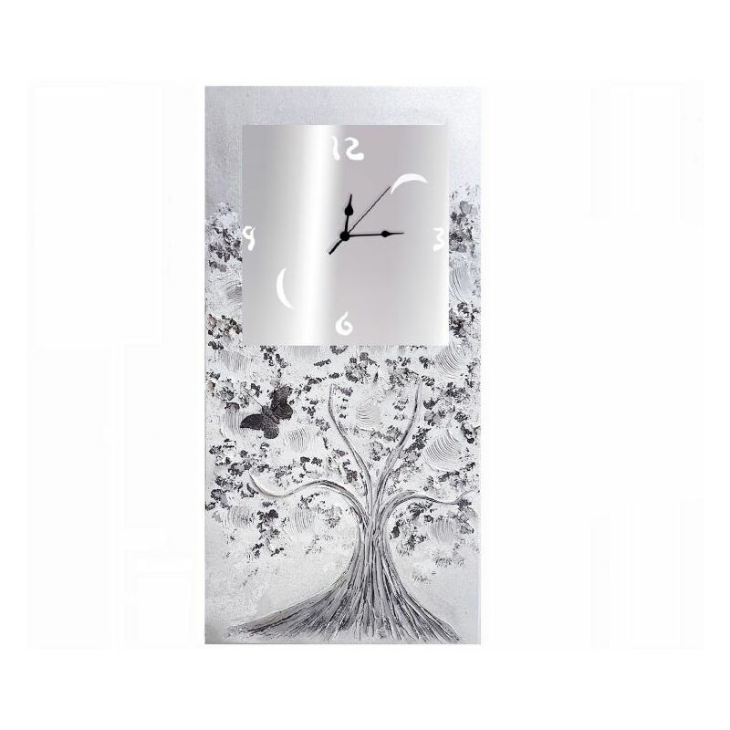 

Lohoart - Reloj artesanal de paredÁrbol Mariposa - Plata40x80