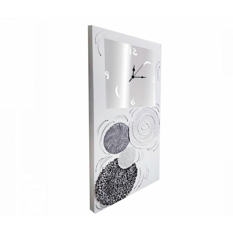 

Lohoart - Reloj artesanal de paredGalaxy Blanco - Plata40x80