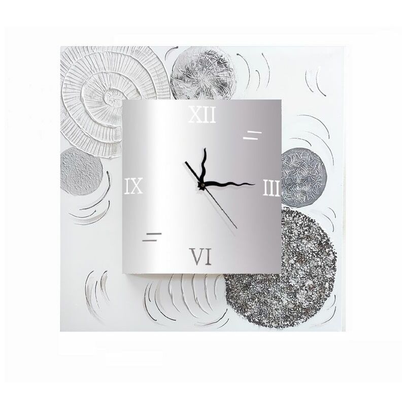 

Lohoart - Reloj artesanal de paredGalaxy Blanco - Plata70x70