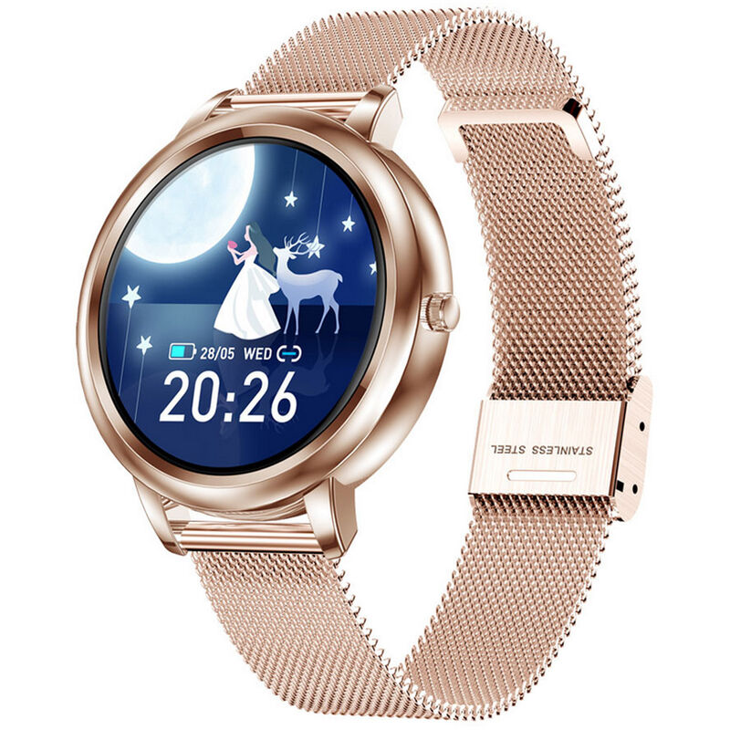 

Reloj BT inteligente para mujer Pantalla a color de 1.09 pulgadas IP67 Reloj a prueba de agua Contador de pasos Frecuencia cardiaca Monitoreo de la