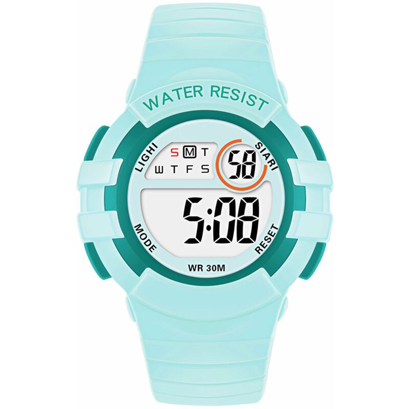 

Reloj colorido para ninos Reloj electronico para estudiantes Reloj deportivo anticaida luminoso impermeable,Azul claro y verde