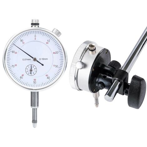 RELOJ COMPARADOR DE PRECISION PARA DIMENSIONES Y TOLERANCIAS 0-10MM, 0.01MM Relojes Comparadores 0.01mm Precisión Métrica Indicador de Dial Medidor de Medición