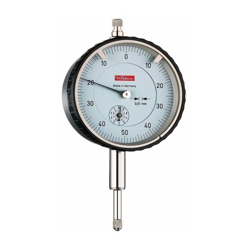 

Reloj comparador M2T B 10 mm de longitud 0,01 mm dial numérico ambos 0-50-0 con calibre KÄFER