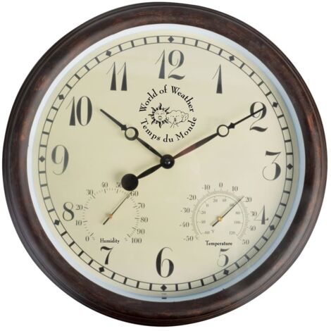 Reloj con termo higrómetro 30,5 cm TF008 Esschert Design