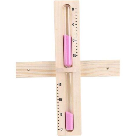 Reloj de arena de sauna de 15 minutos, reloj de arena de sauna de arena de minutos de madera giratorio con reloj de vidrio y arena rosa