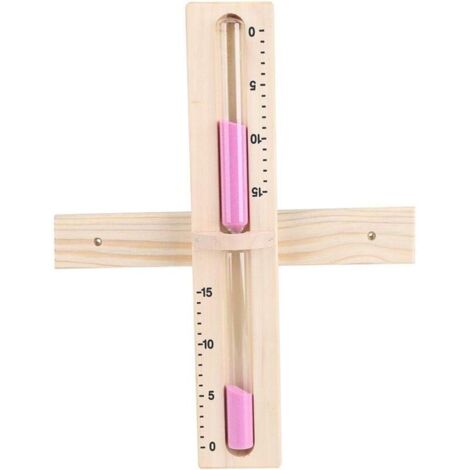 Reloj de arena de sauna de 15 minutos, reloj de arena de sauna de arena de minutos de madera giratorio con reloj de vidrio y arena rosa