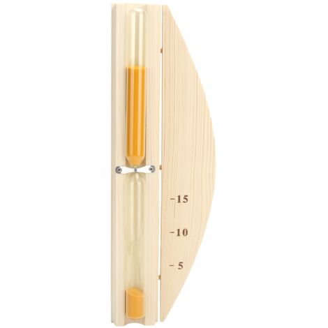 Reloj de arena para sauna  Reloj de arena de 15 minutos para montaje en pared  Temporizador de madera y vidrio para sauna doméstica