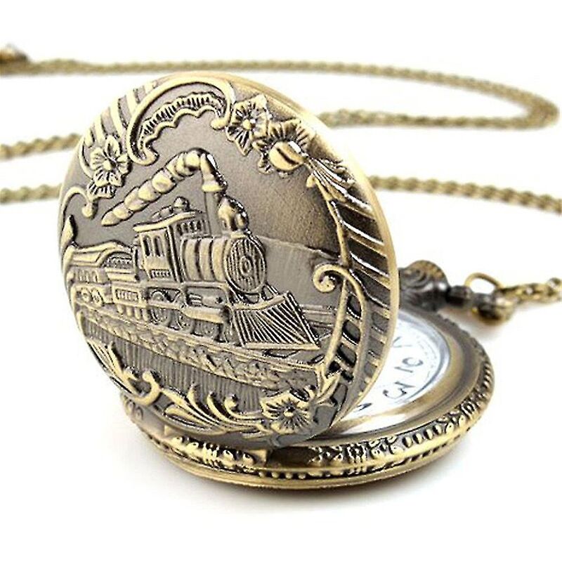 

Reloj de Bolsillo cuarzo vintage Locomotora con cadena Bronce