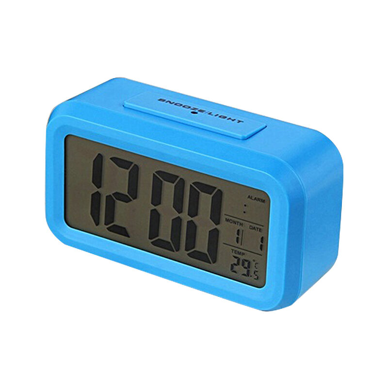 

Reloj de cabecera para ninos Mesa de luz nocturna inteligente Reloj electronico Reloj digital de pantalla grande,Azul