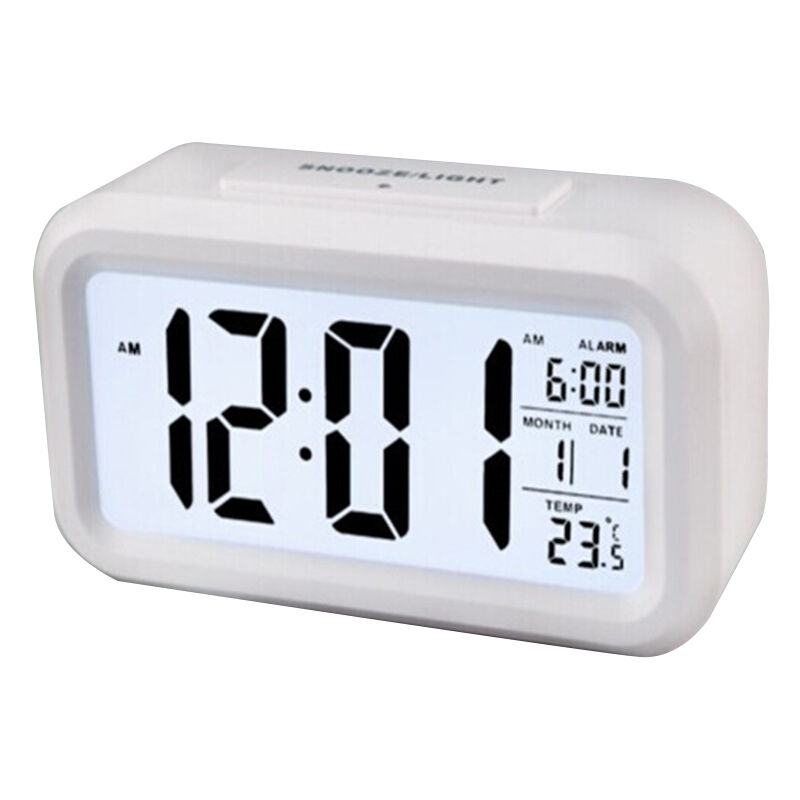 

Reloj de cabecera para ninos Mesa de luz nocturna inteligente Reloj electronico Reloj digital de pantalla grande,blanco