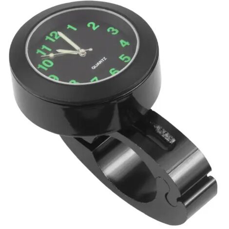 Reloj de coche universal, cromado, resistente al agua, para manillares de motocicleta y bicicleta (negro)