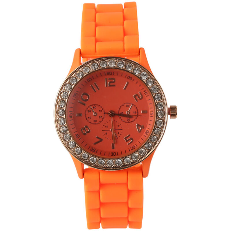 

Reloj de cuarzo clasico para mujer, reloj de pulsera de moda para mujer con correa de silicona, relojes informales ligeros, reloj analogico