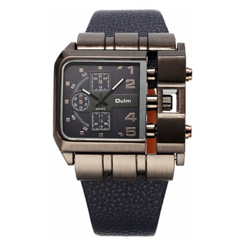 

Reloj de cuarzo de lujo para hombre, reloj de pulsera antiguo con esfera cuadrada de cuero, reloj de pulsera antiguo para hombre,5# - Oulm