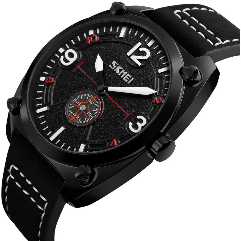 

Reloj de cuarzo informal de moda 3ATM relojes resistentes al agua para hombre reloj de pulsera de cuero genuino para hombre Relogio Musculino - Skmei