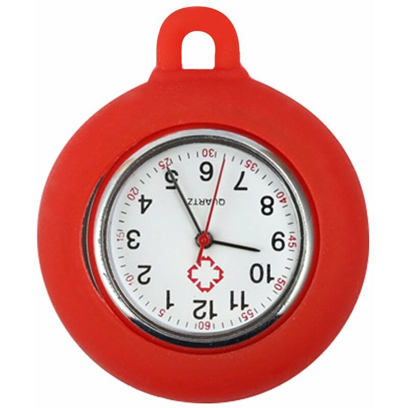 

Reloj de enfermeria Reloj de bolsillo con cubierta de silicona Reloj de bolsillo portatil para enfermeras con relojes colgantes de enfermeria de