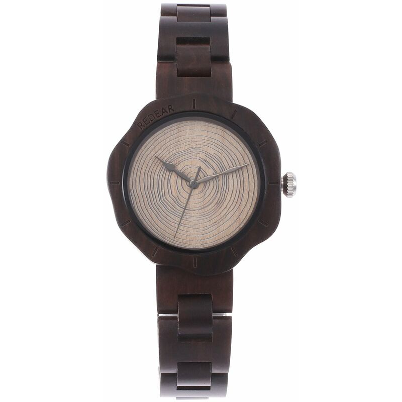

Reloj de madera para mujer Reloj analogico de cuarzo Sandalo Relojes informales ligeros con forma de pedal Reloj de pulsera vintage,Sandalo y arce