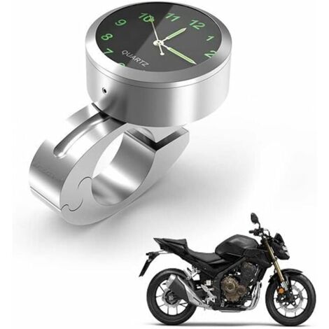 Reloj de manillar de motocicleta, mini reloj de motocicleta con montaje empotrado, pantalla de tiempo, reloj de cuarzo digital iluminado y resistente al agua.