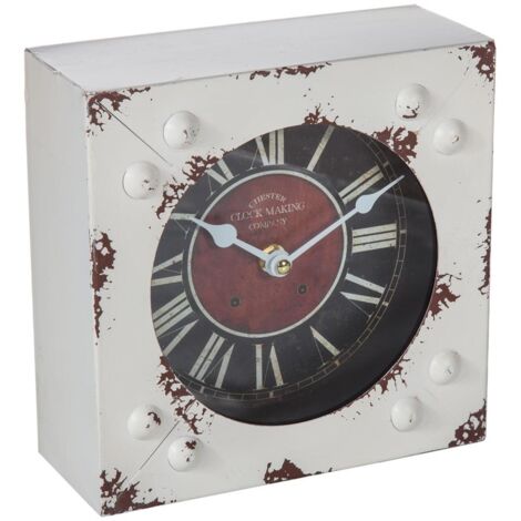 Reloj de mesa blanco 20x20 cm