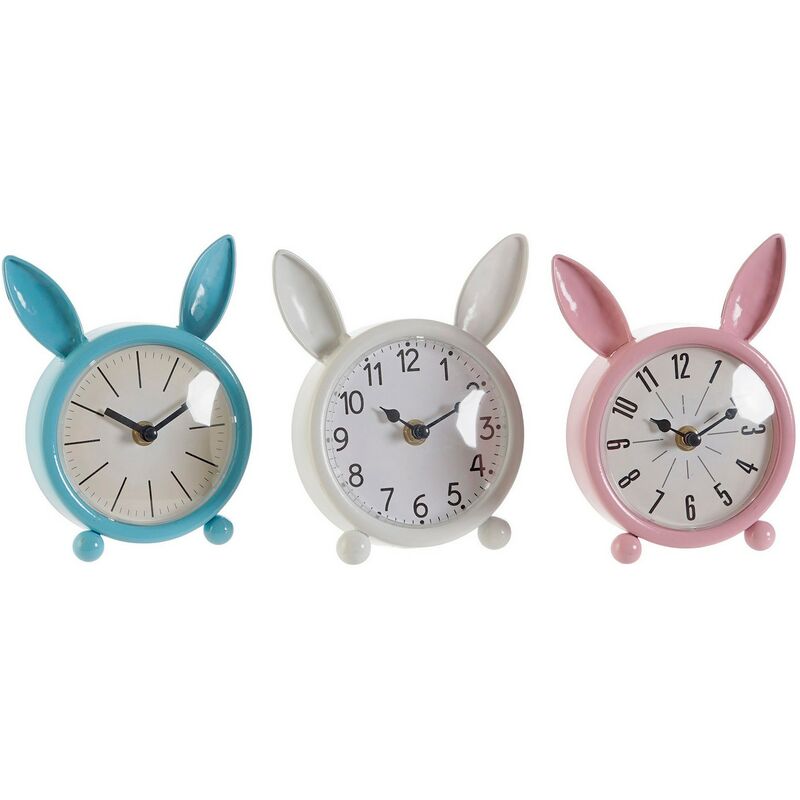 

Reloj de mesa dkd home decor conejo metal polipropileno (3 pcs) (14 x 3.5 x 16 cm) Rogal