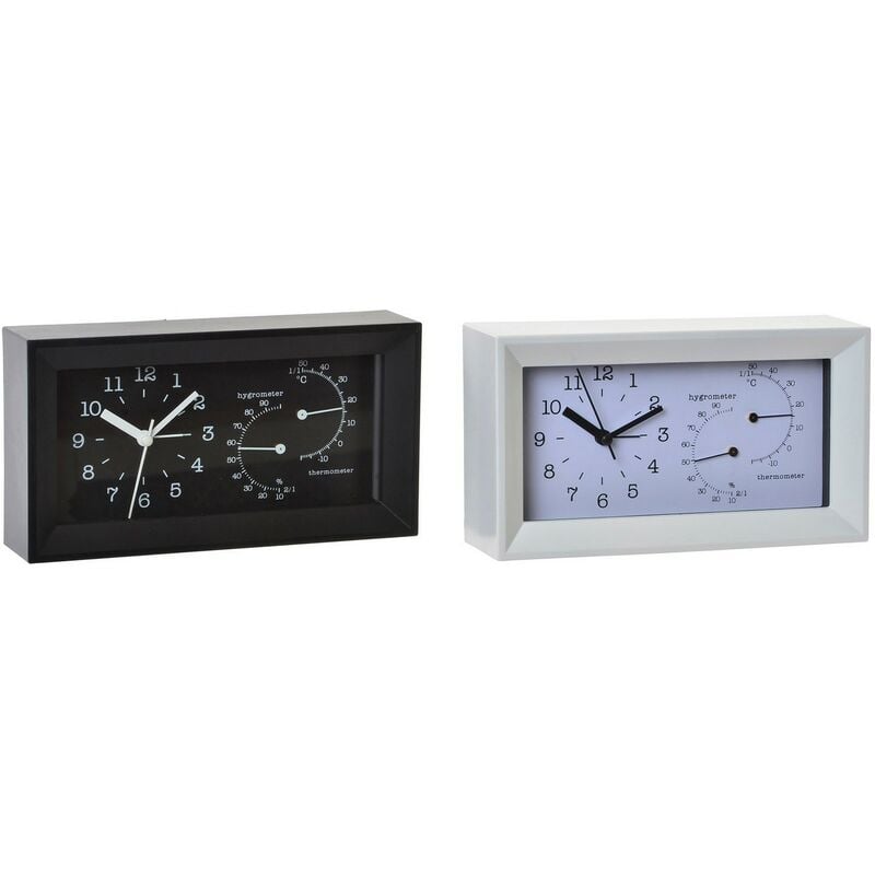 

Reloj de Mesa DKD Home Decor Despertador Blanco Negro Plástico (2 pcs) (20 x 5.5 x 11 cm)