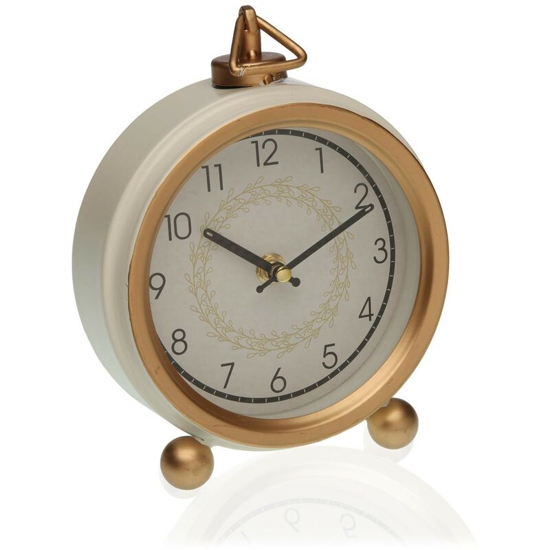 

Rogal - Reloj de mesa dorado blanco metal