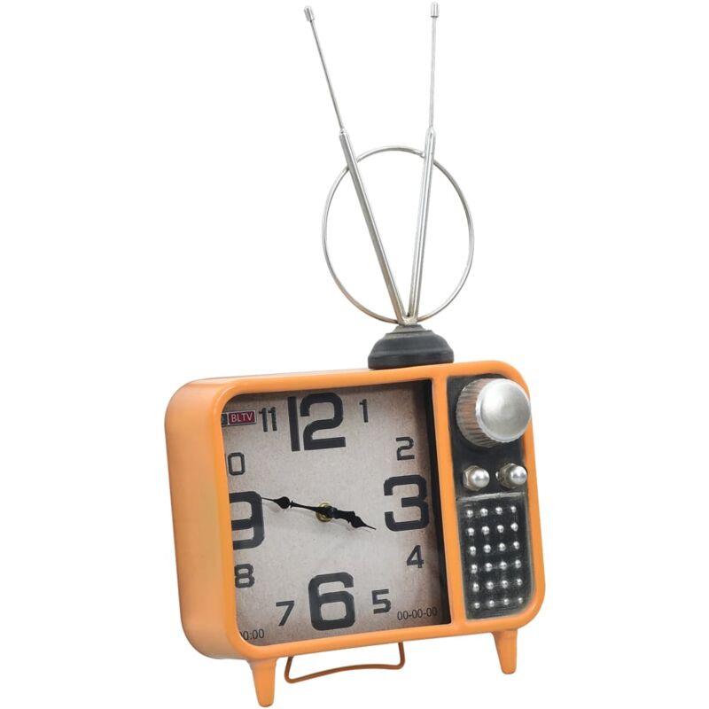 

vidaXL Reloj de mesa naranja y negro hierro y MDF 25x11x48 cm - Negro