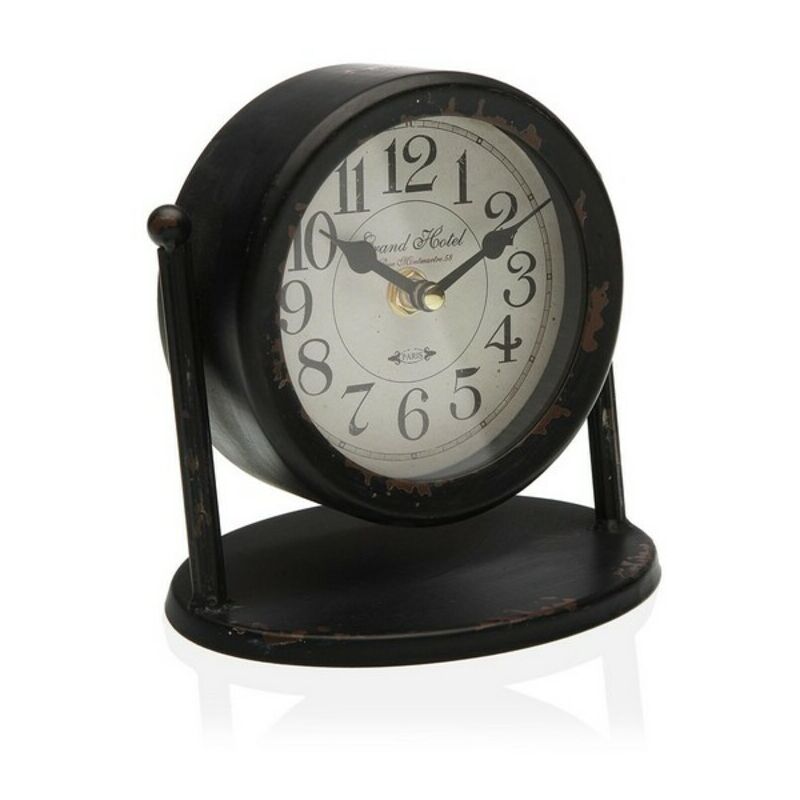 

Rogal - Reloj de mesa negro metal (11 x 15 x 15 cm)