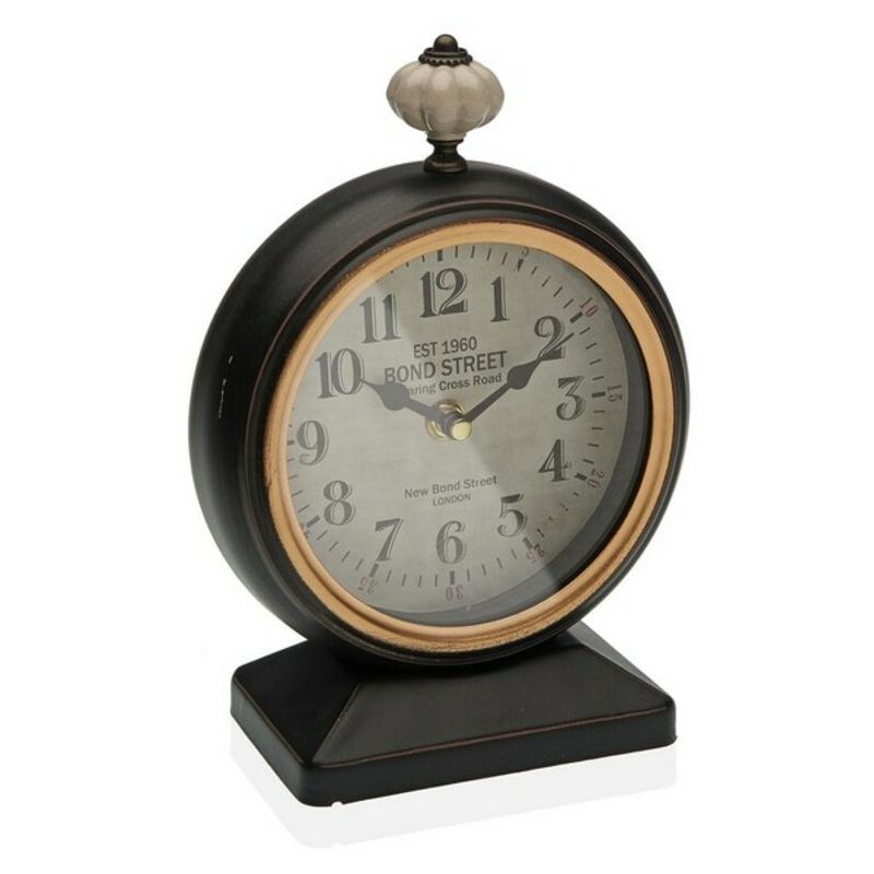 

Reloj de Mesa Negro Metal (8,5 x 23 x 16 cm)
