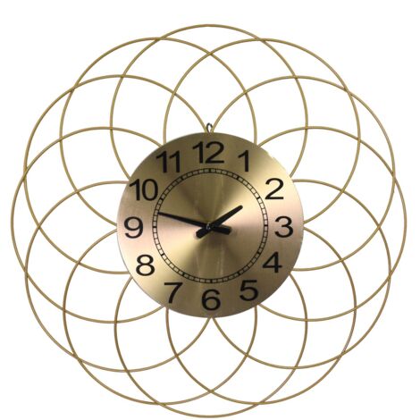 Reloj de metal dorado 53,3cmø x 3,8cm